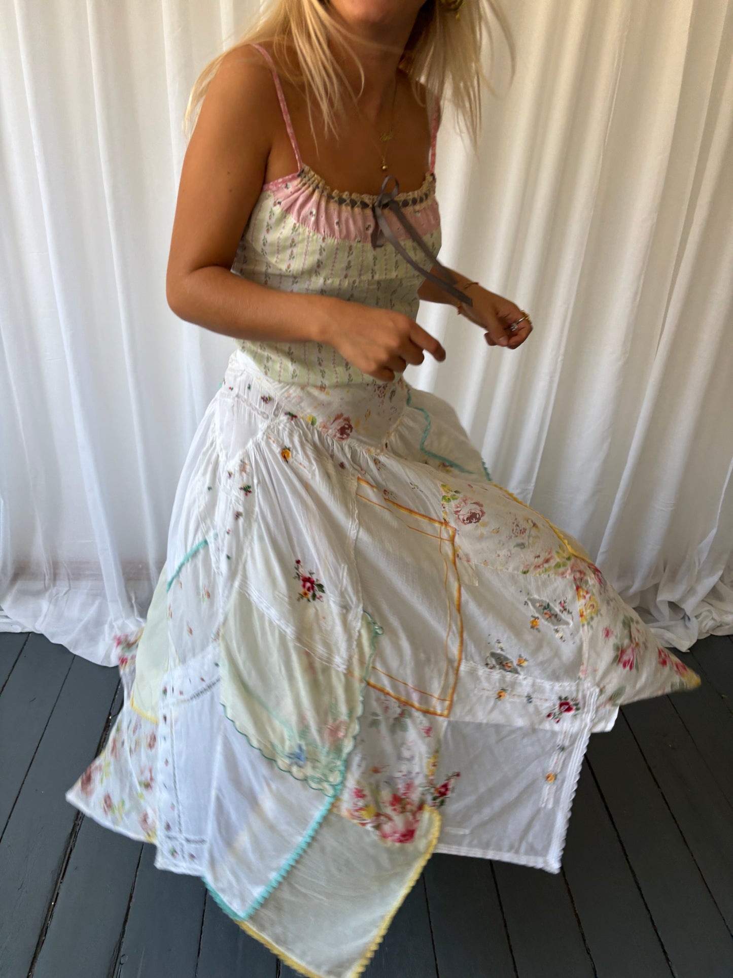 Ralph Lauren White Patchwork Skirt