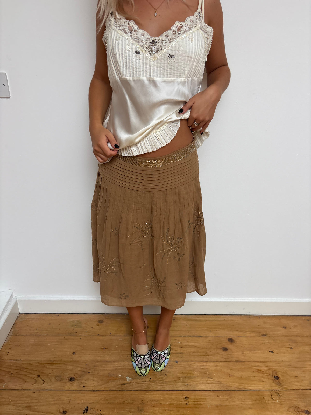 Day Birger Brown Beaded Skirt