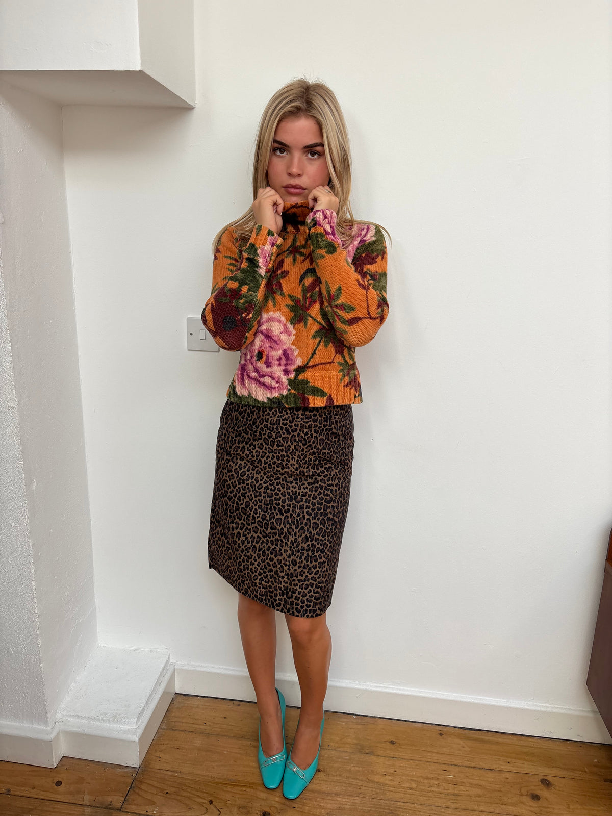 Alain Manoukian Leopard Print Skirt