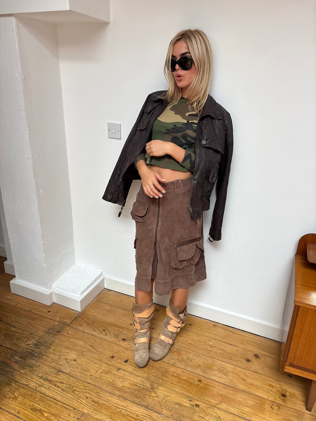 IKKS Brown Cord Skirt