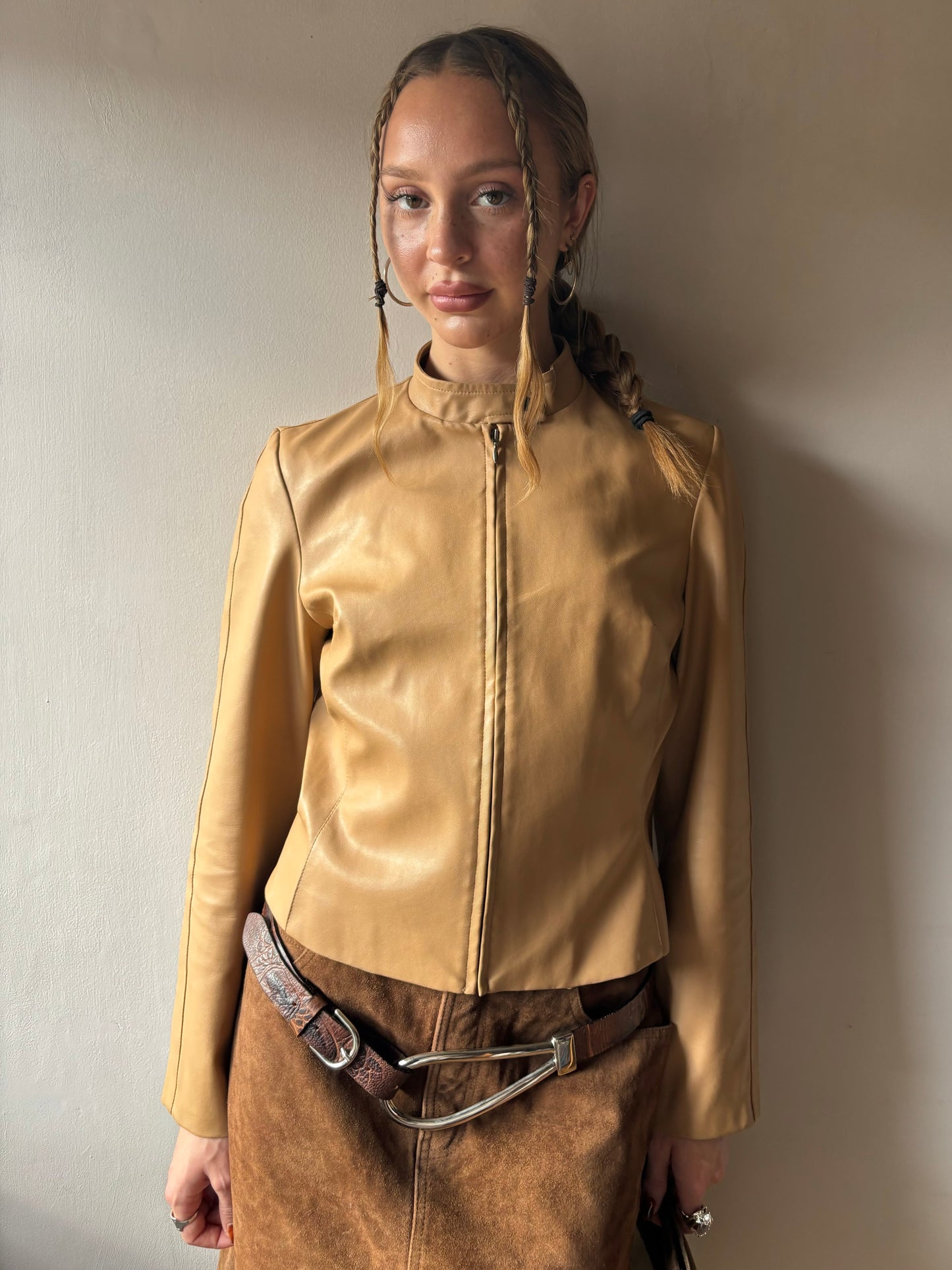 Kookai Faux Leather Tan Jacket