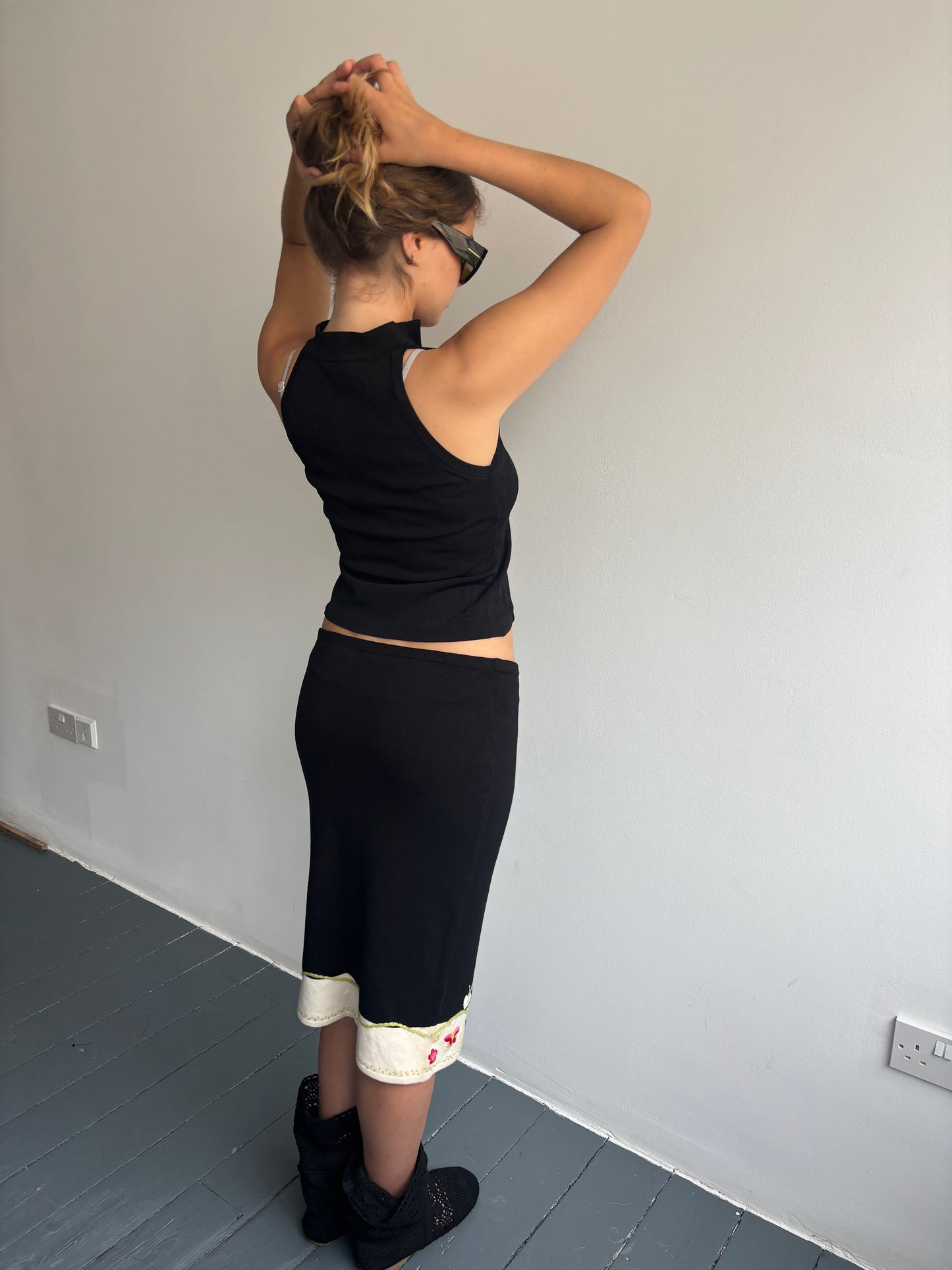 Etincelle Couture Black Knit Skirt