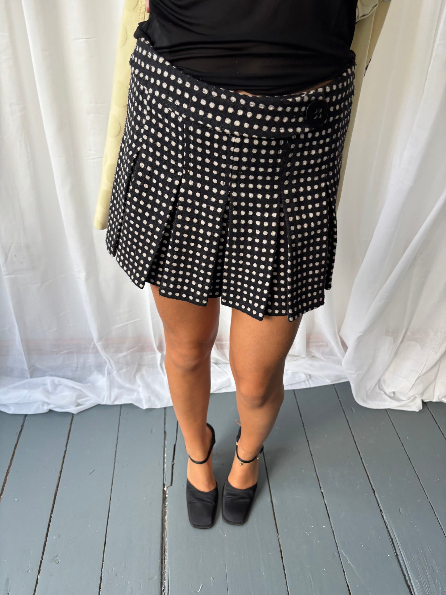 Morgan Black Polka Dot Skirt