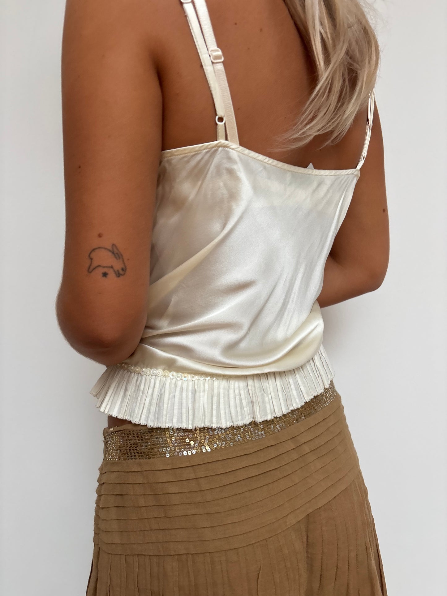 Vintage Cream Silk Cami