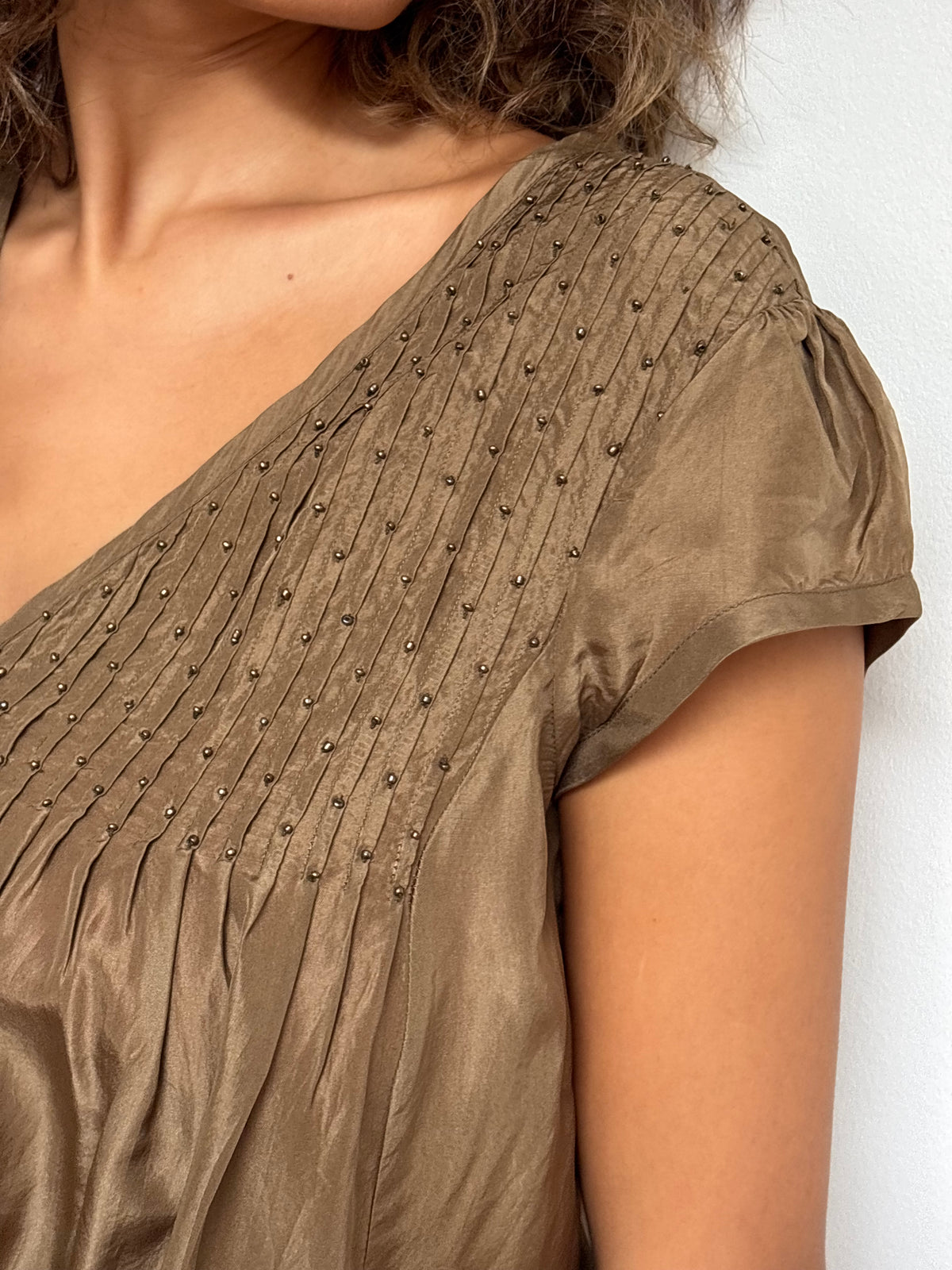Whistles Brown Silk Dress