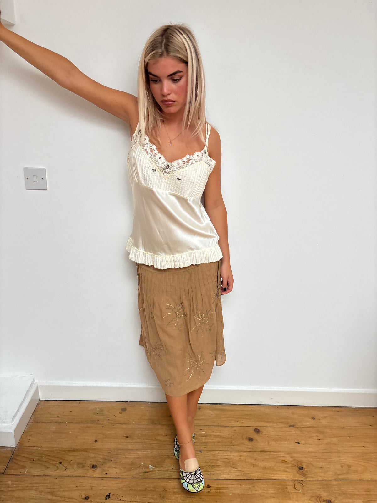 Day Birger Brown Beaded Skirt