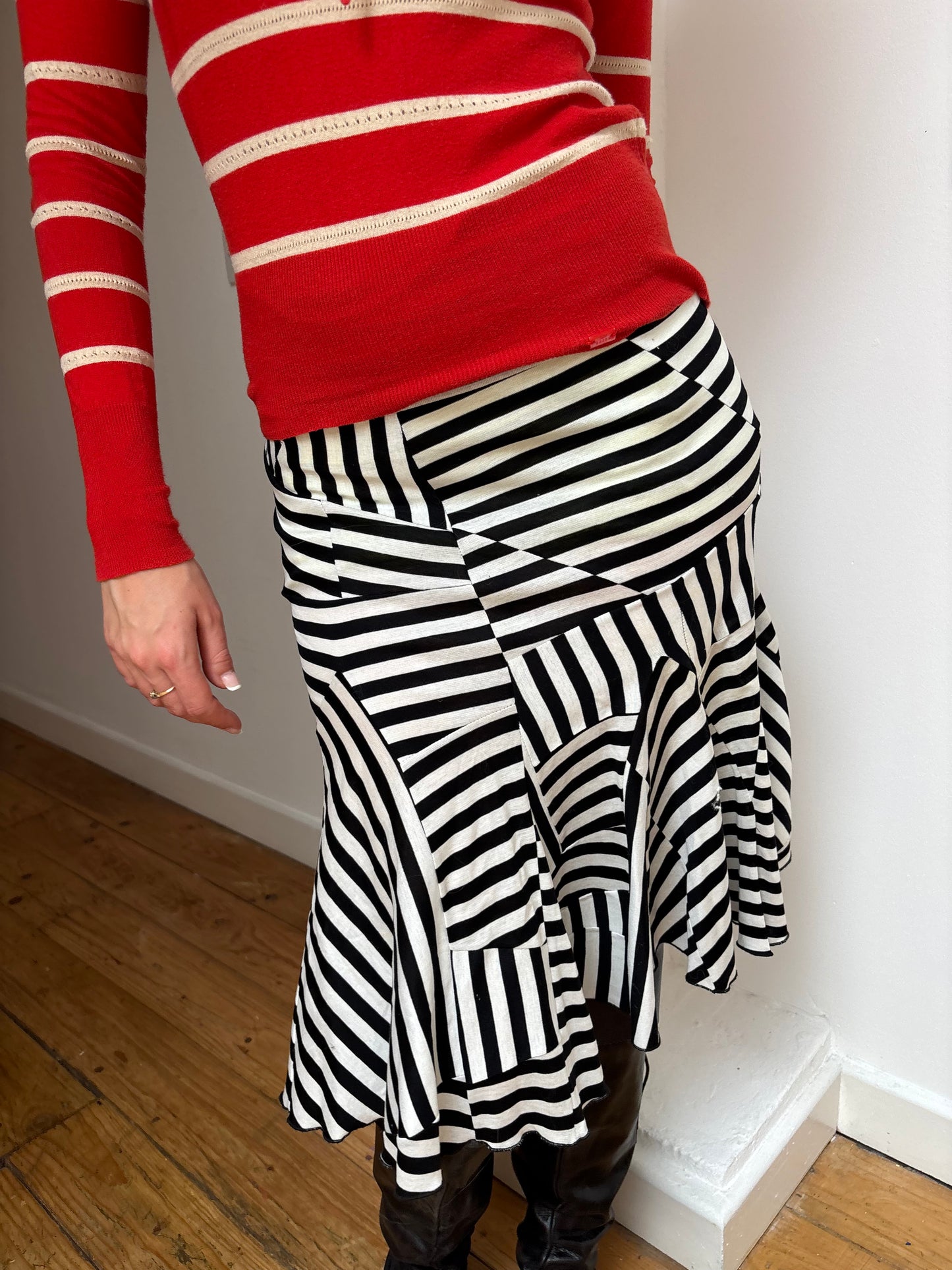 Dolce & Gabbana Black Stripe Skirt