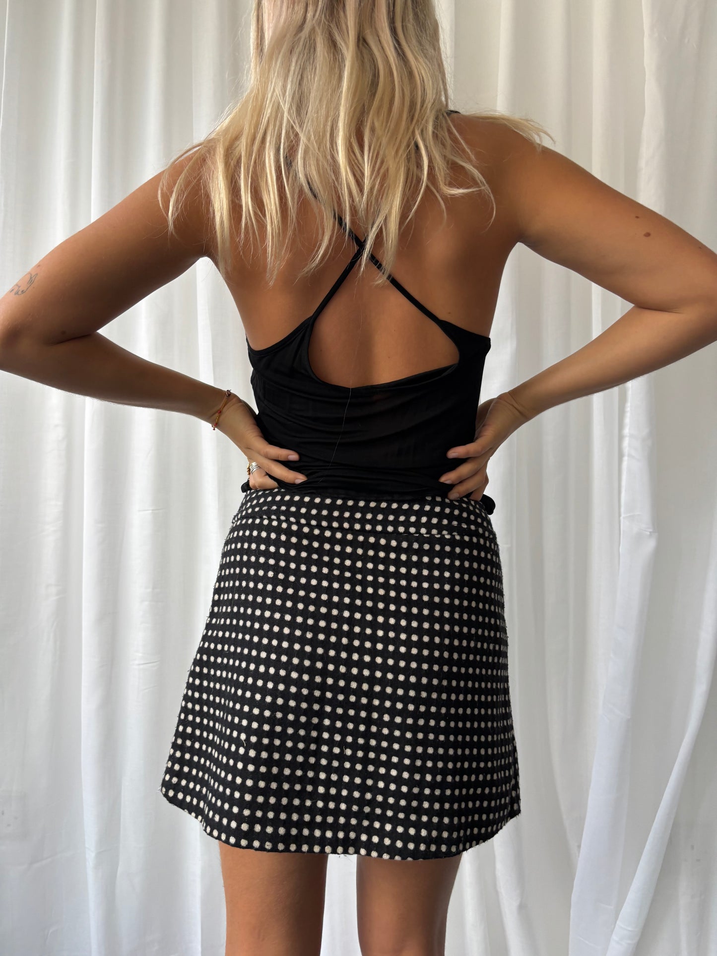 Morgan Black Polka Dot Skirt
