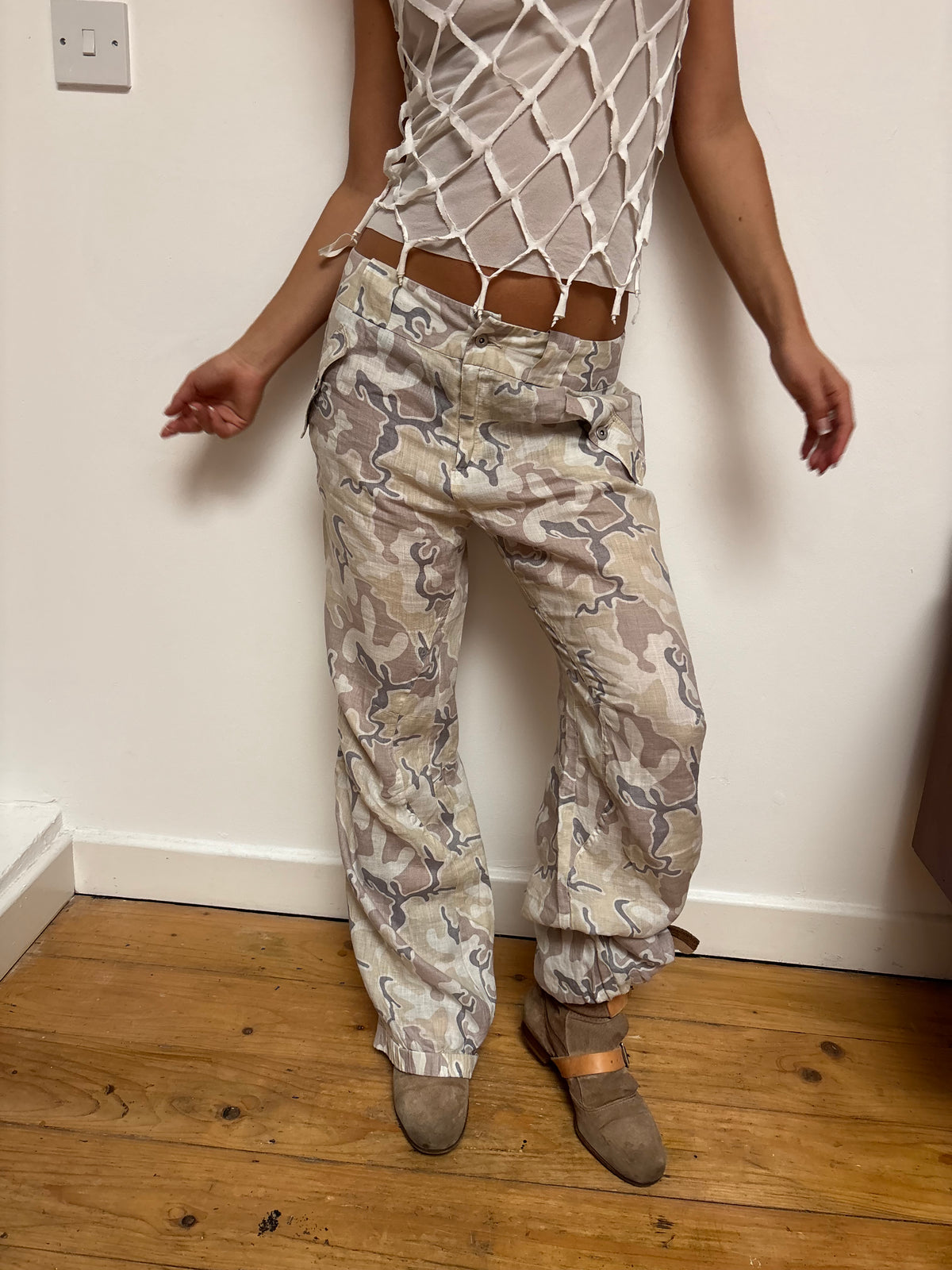 Full Circle Camo Linen Trousers