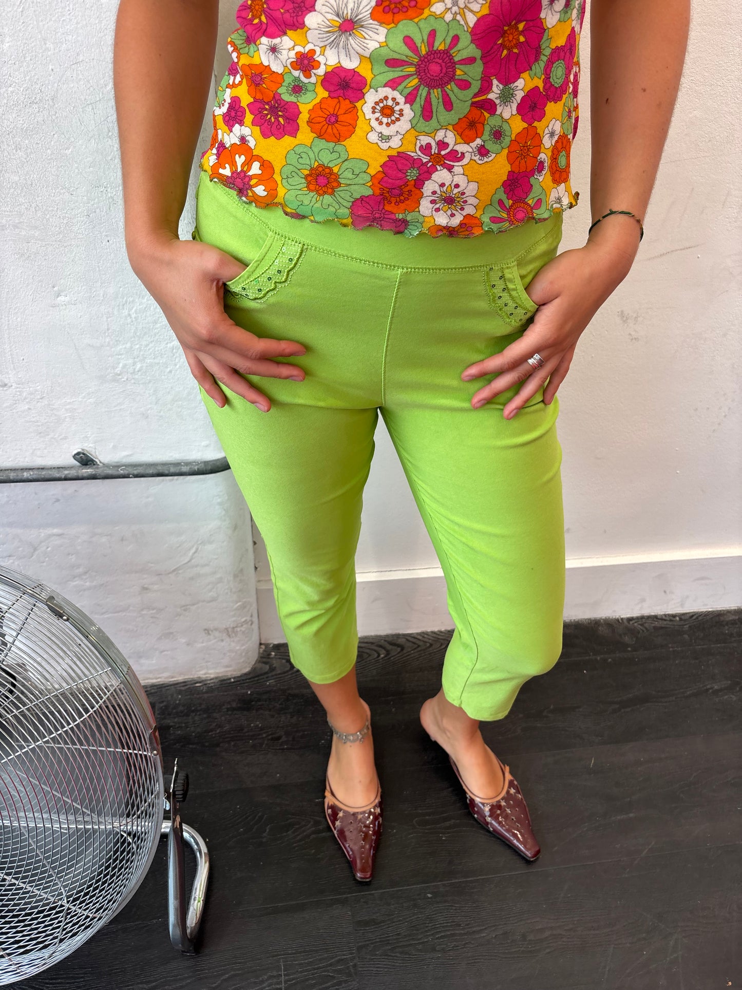 Vintage Neon Green Capris