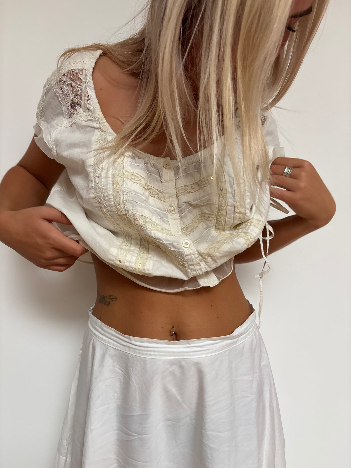 River Island White Milkmaid Top