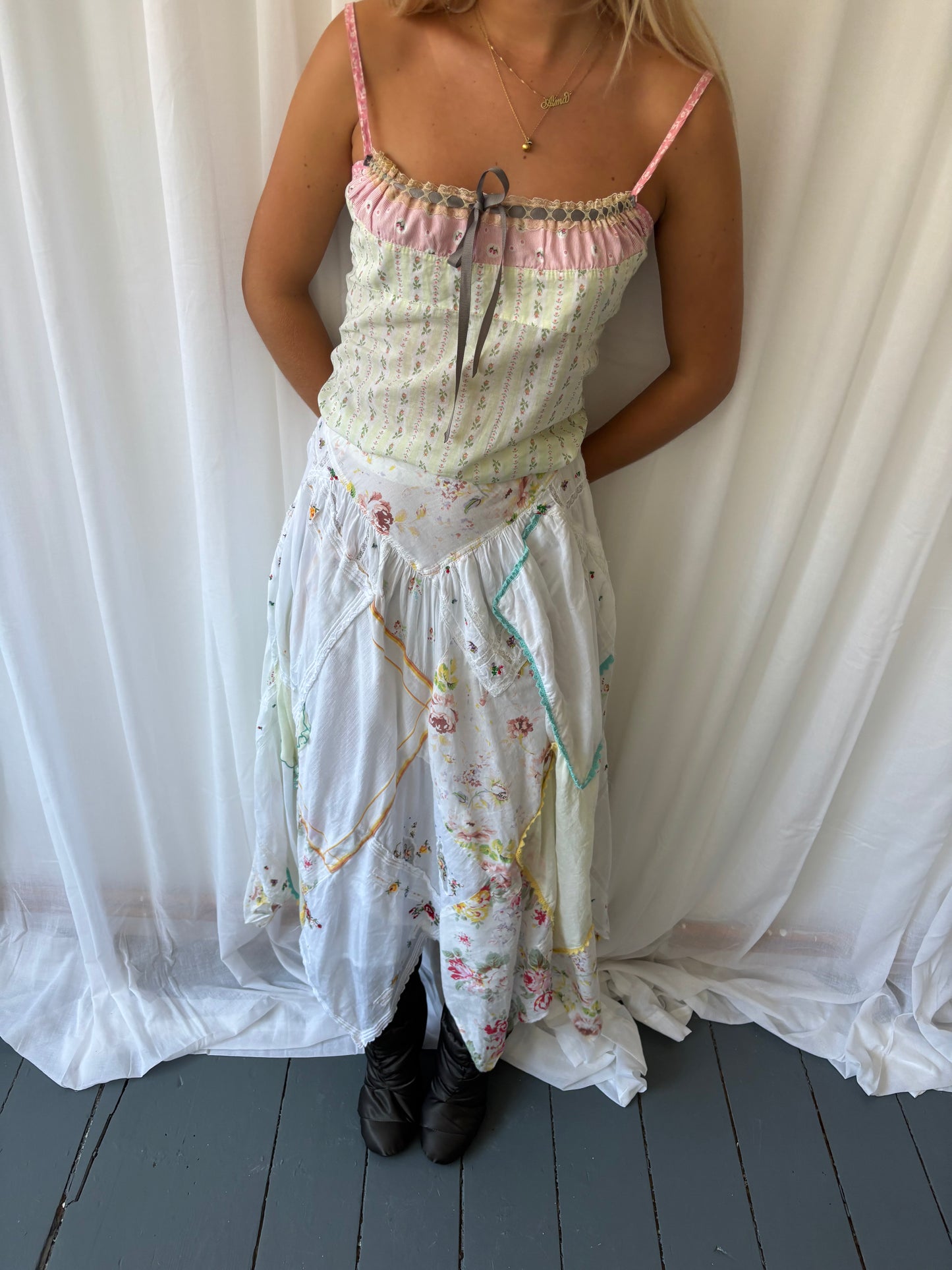 Ralph Lauren White Patchwork Skirt