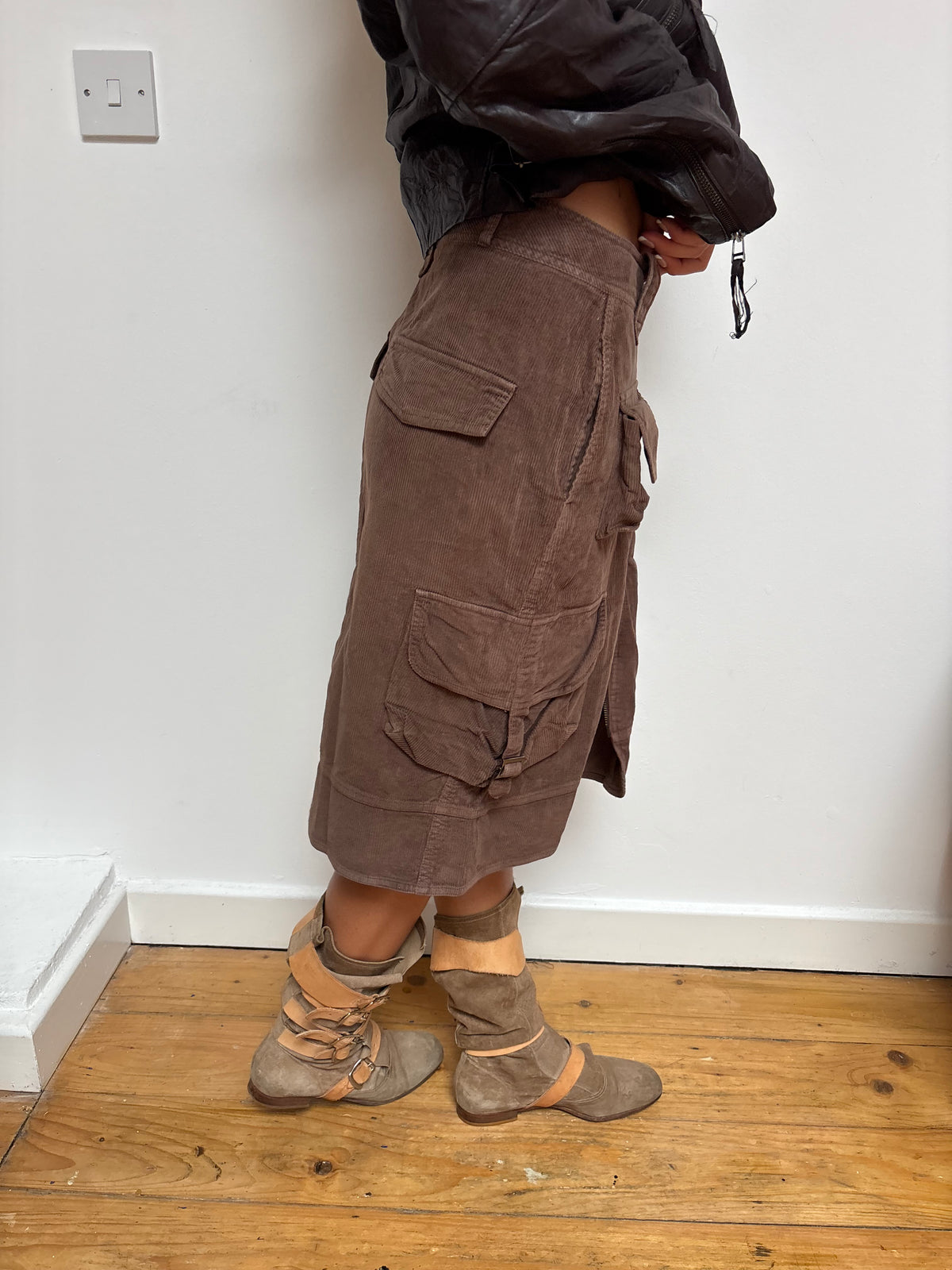 IKKS Brown Cord Skirt