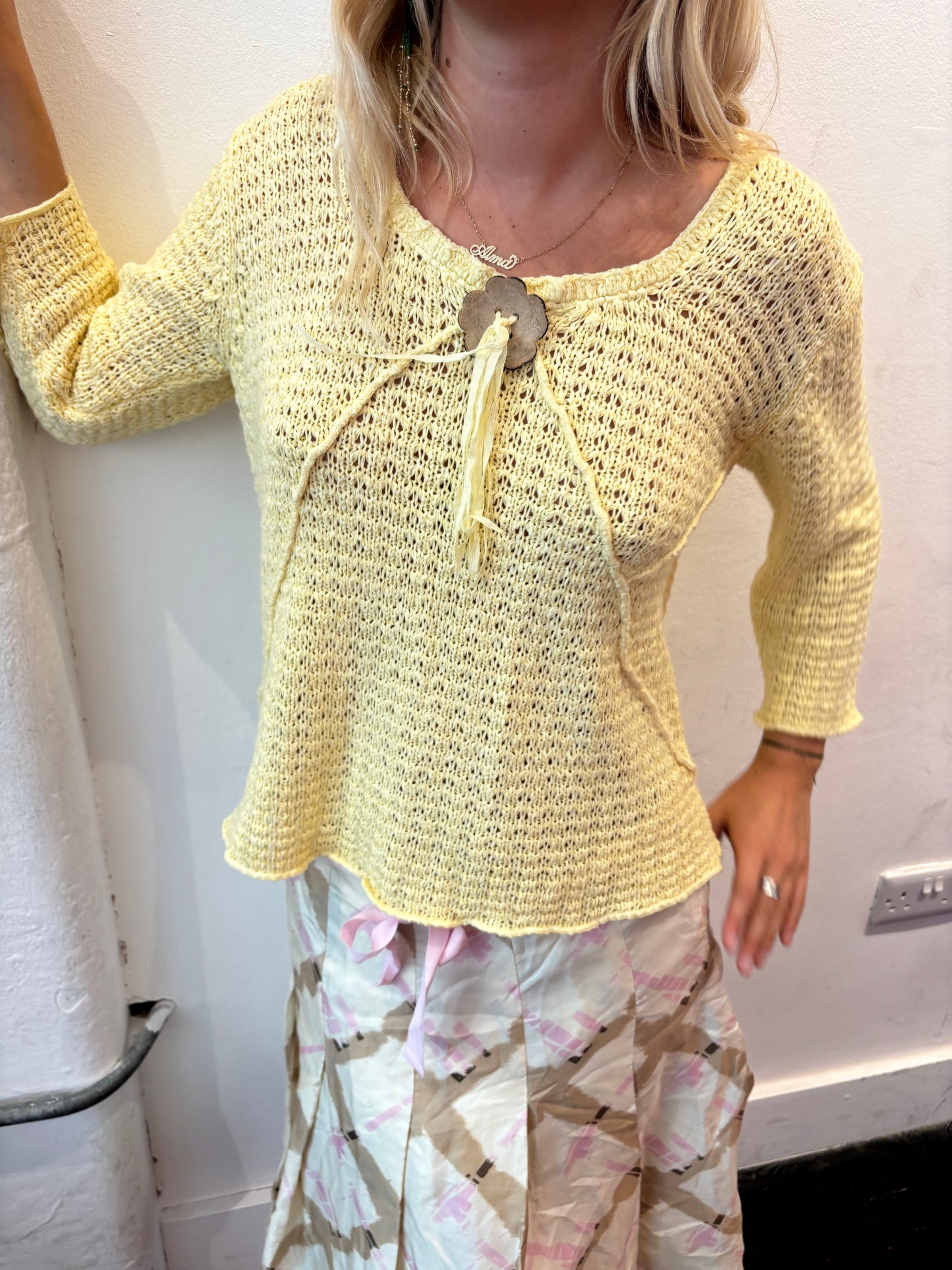 Anne Marie Yellow Crochet Top