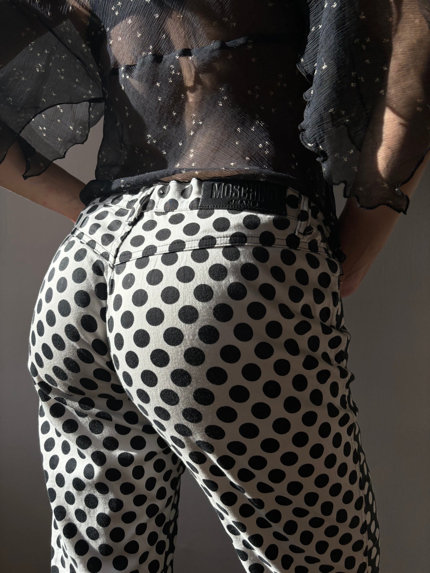 Moschino Monochrome Polka Dot Capris