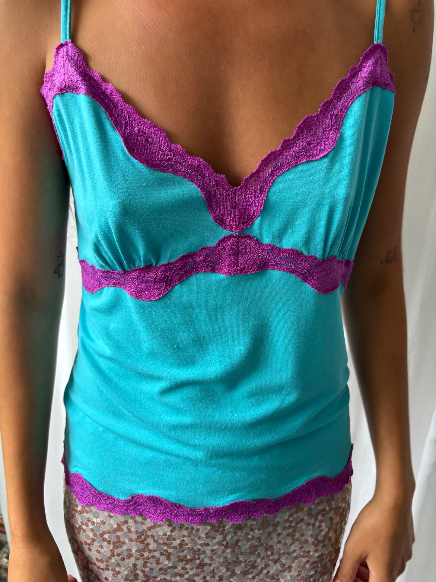 Monsoon Turquoise Lace Cami