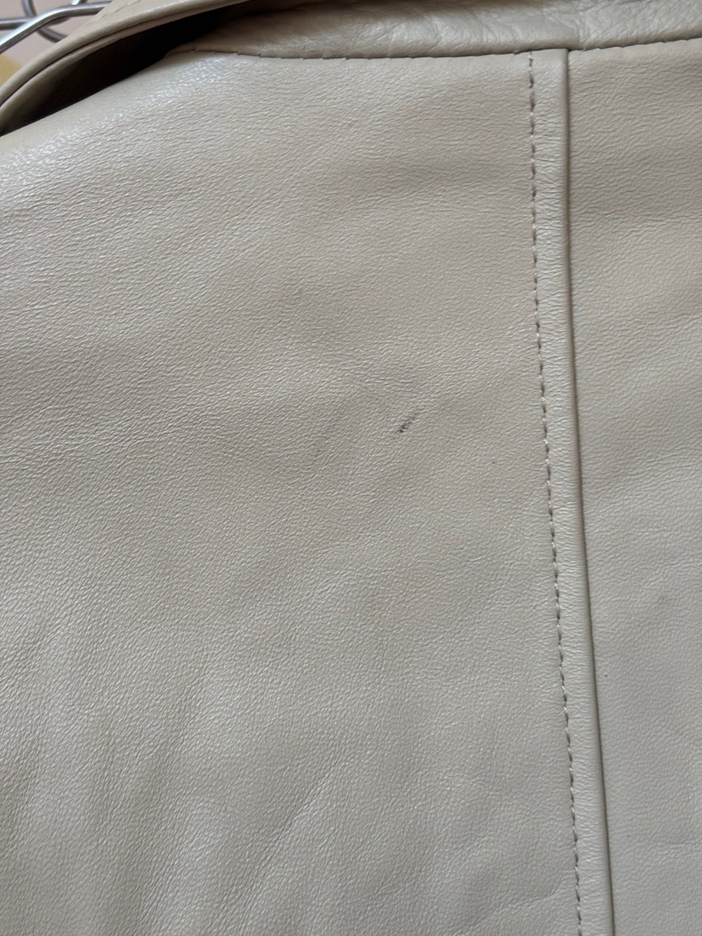 Yuppie Beige Leather Jacket