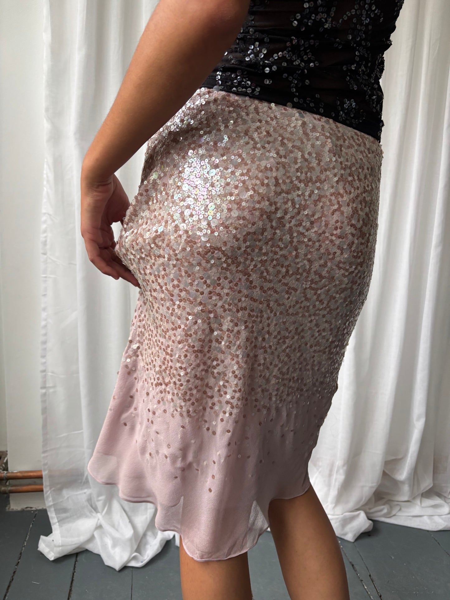 DKNY Lilac Sequin Skirt