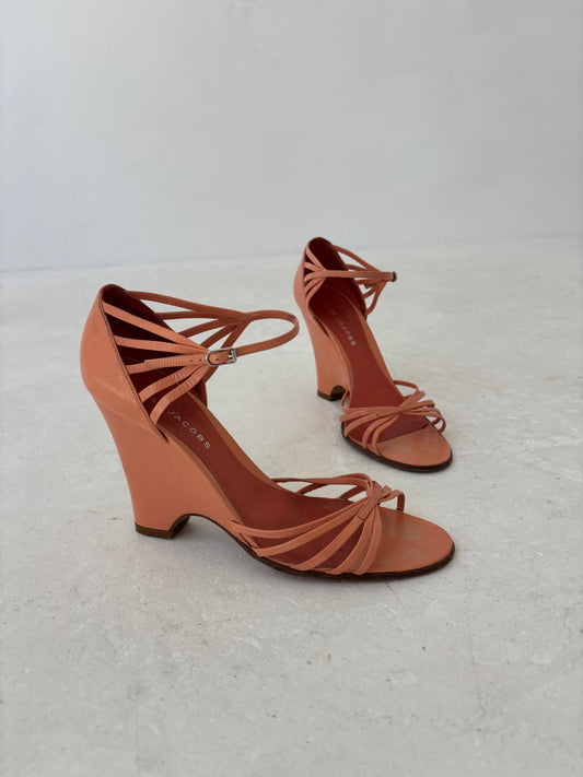 Marc Jacobs Peach Leather Wedges