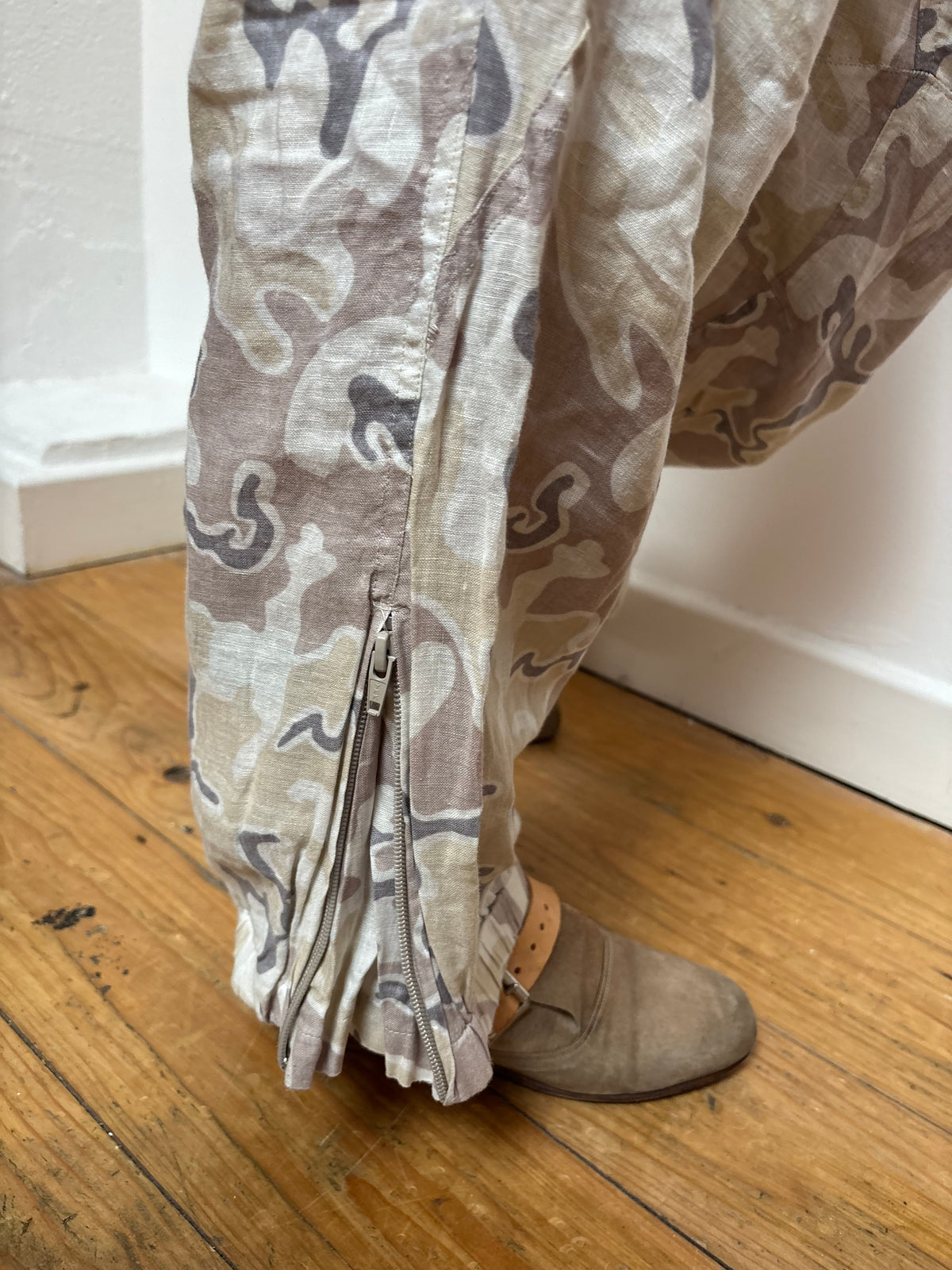 Full Circle Camo Linen Trousers