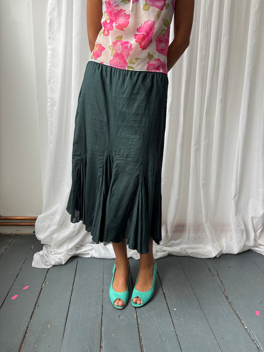 Chine Charcoal Midi Skirt