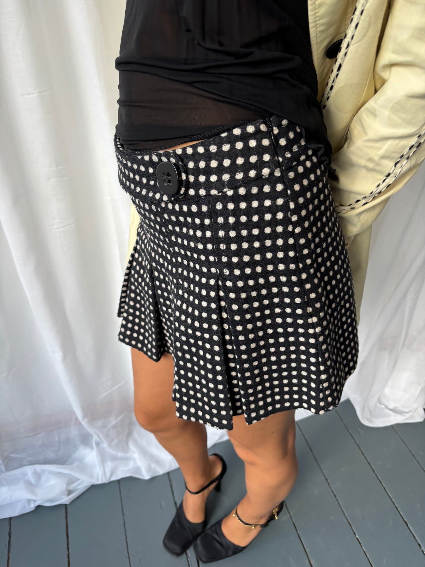 Morgan Black Polka Dot Skirt