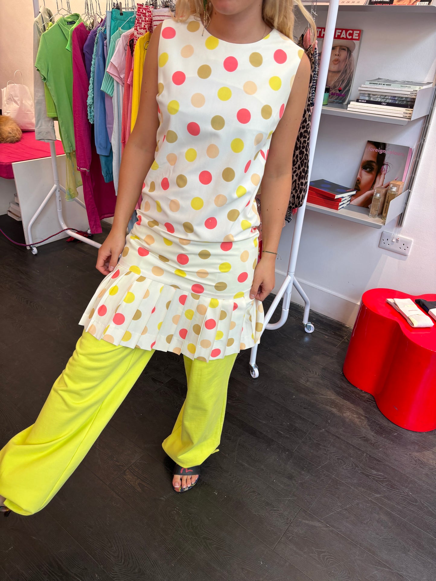 Retro Polka Dot Midi Dress
