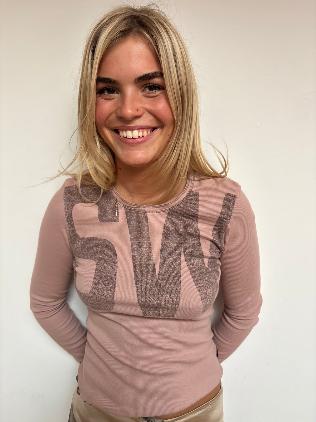 Sandwich Dusty Pink Long Sleeve Top