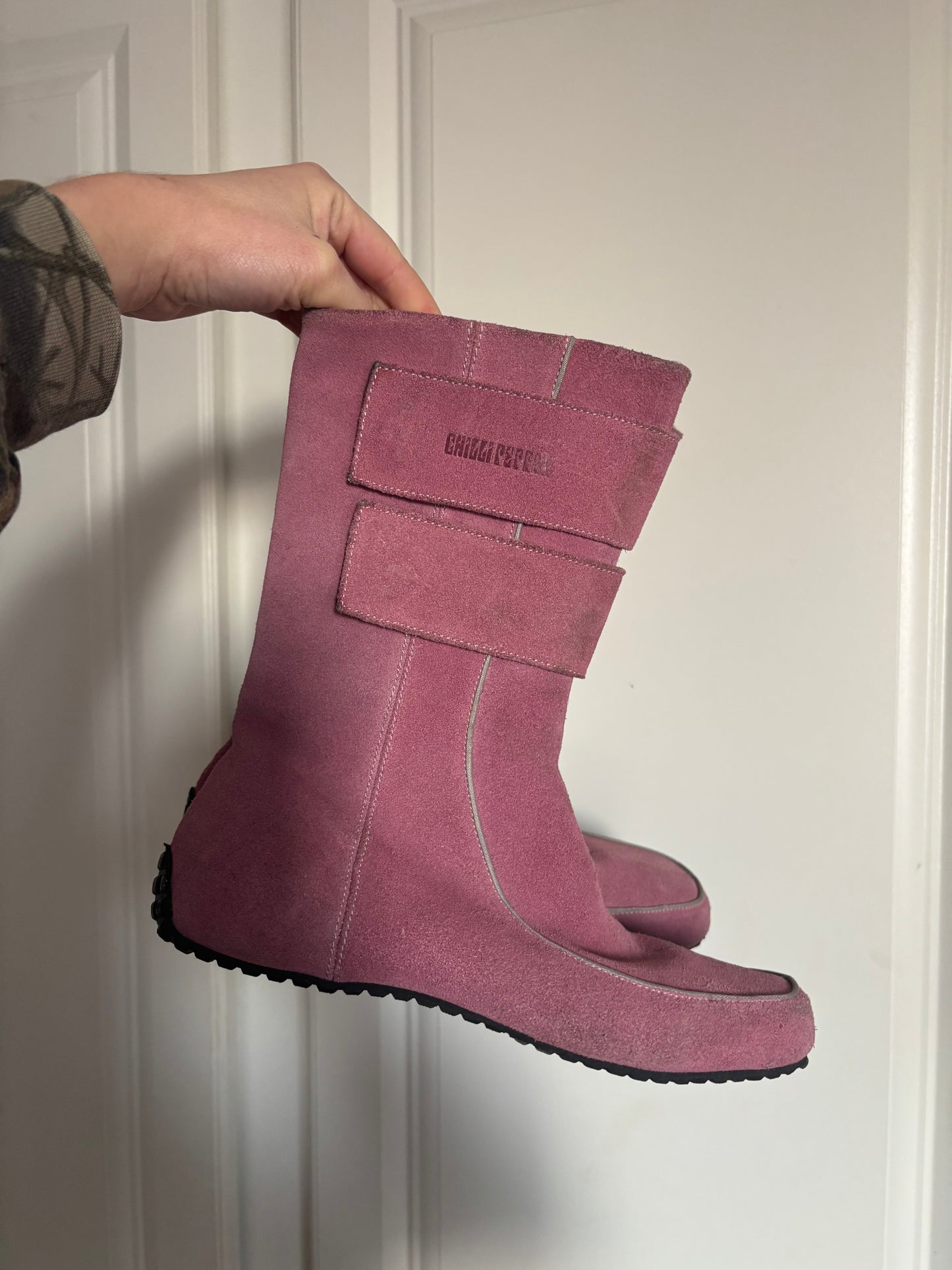 Chilli Pepper Pink Suede Boots