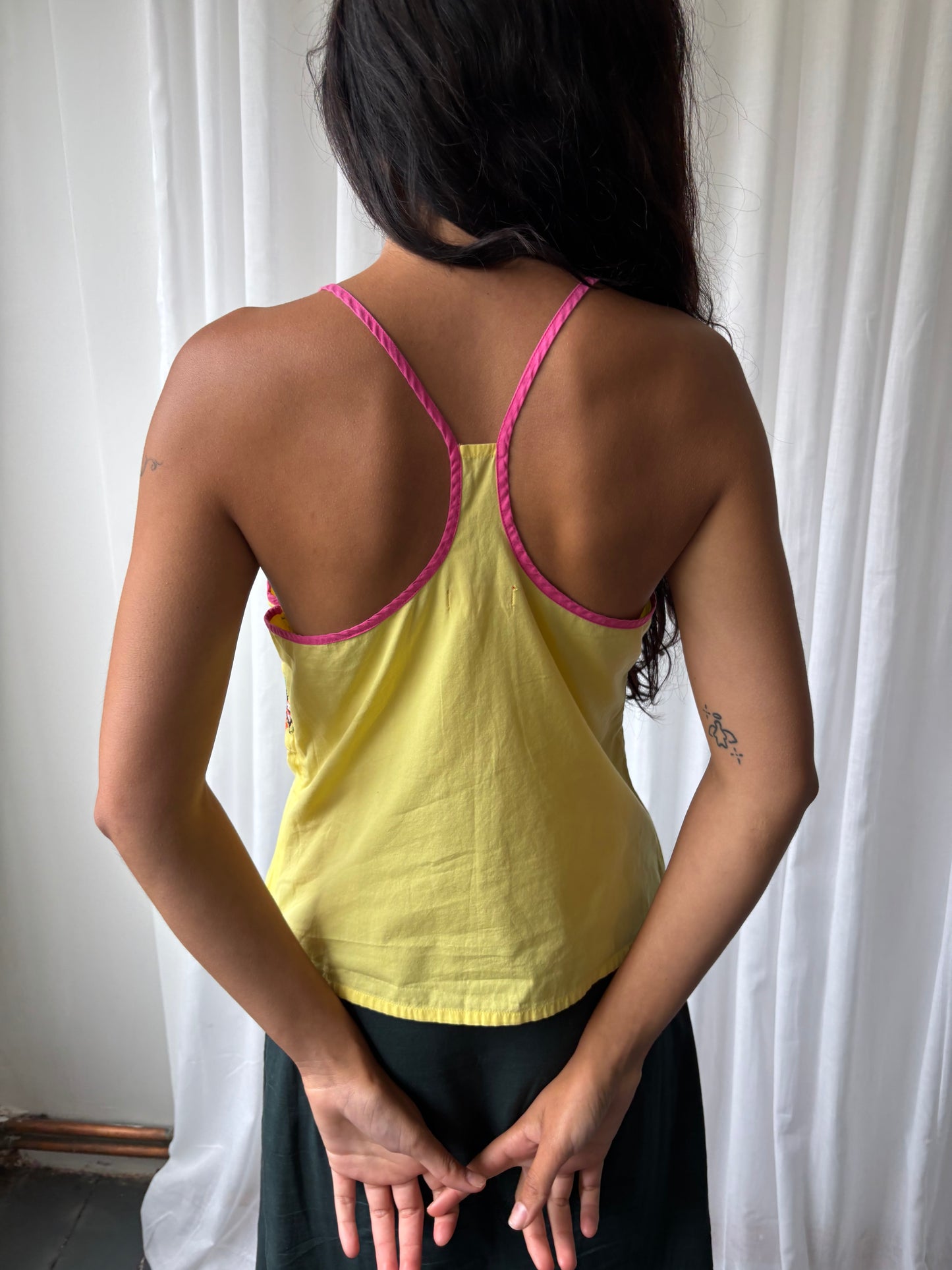 Pepe Yellow Embroidered Top