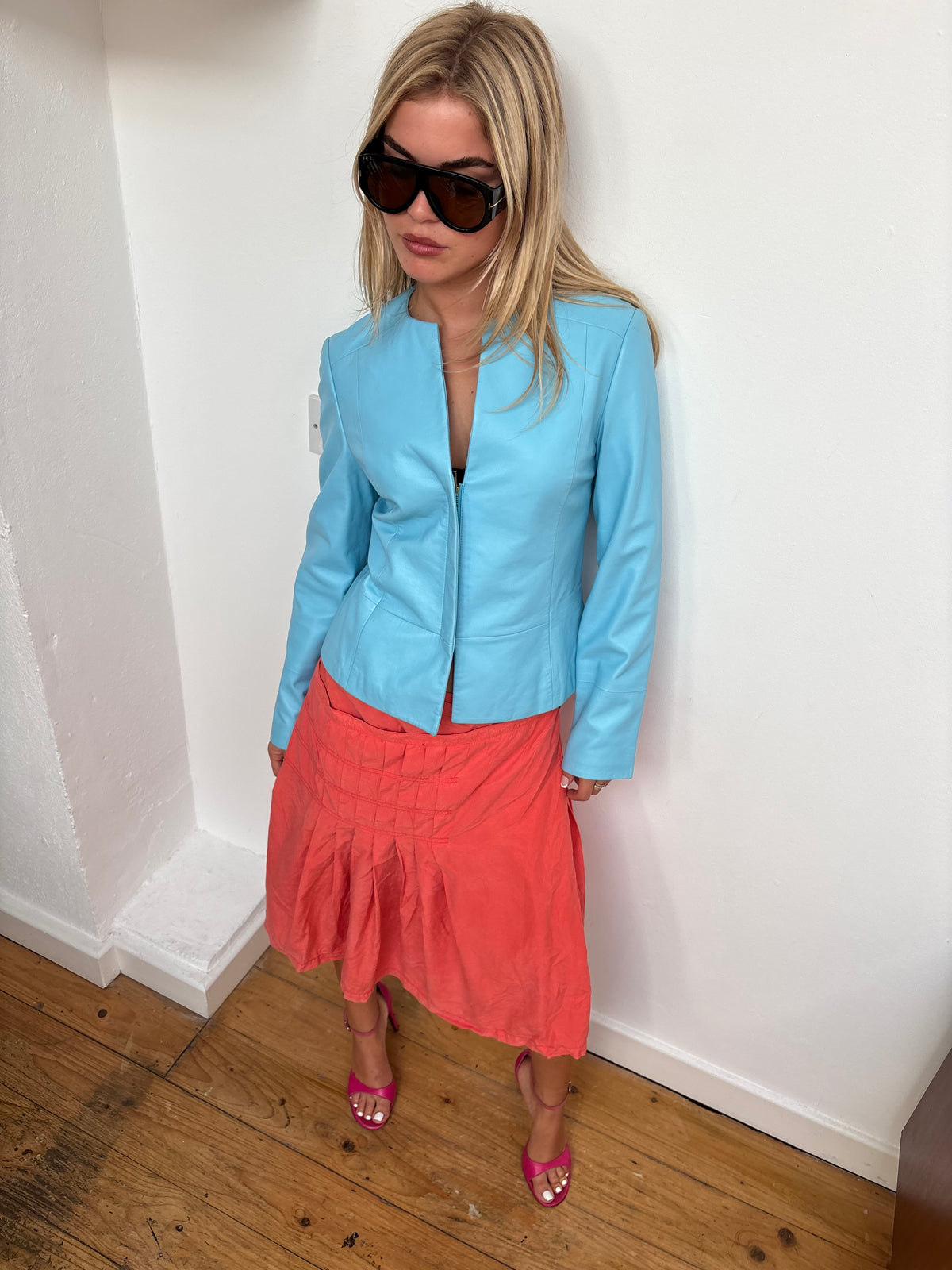 Episode Turquoise Leather Jacket
