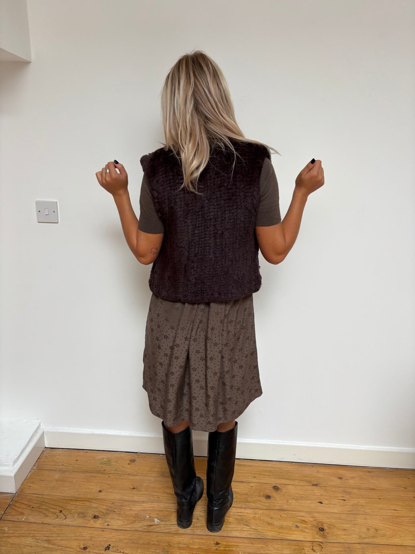 Chine Brown Fur Gilet
