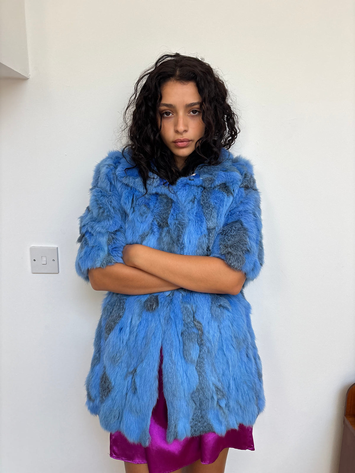 Vintage Blue Rabbit Coat