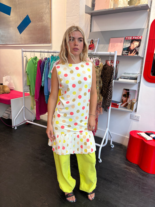 Retro Polka Dot Midi Dress