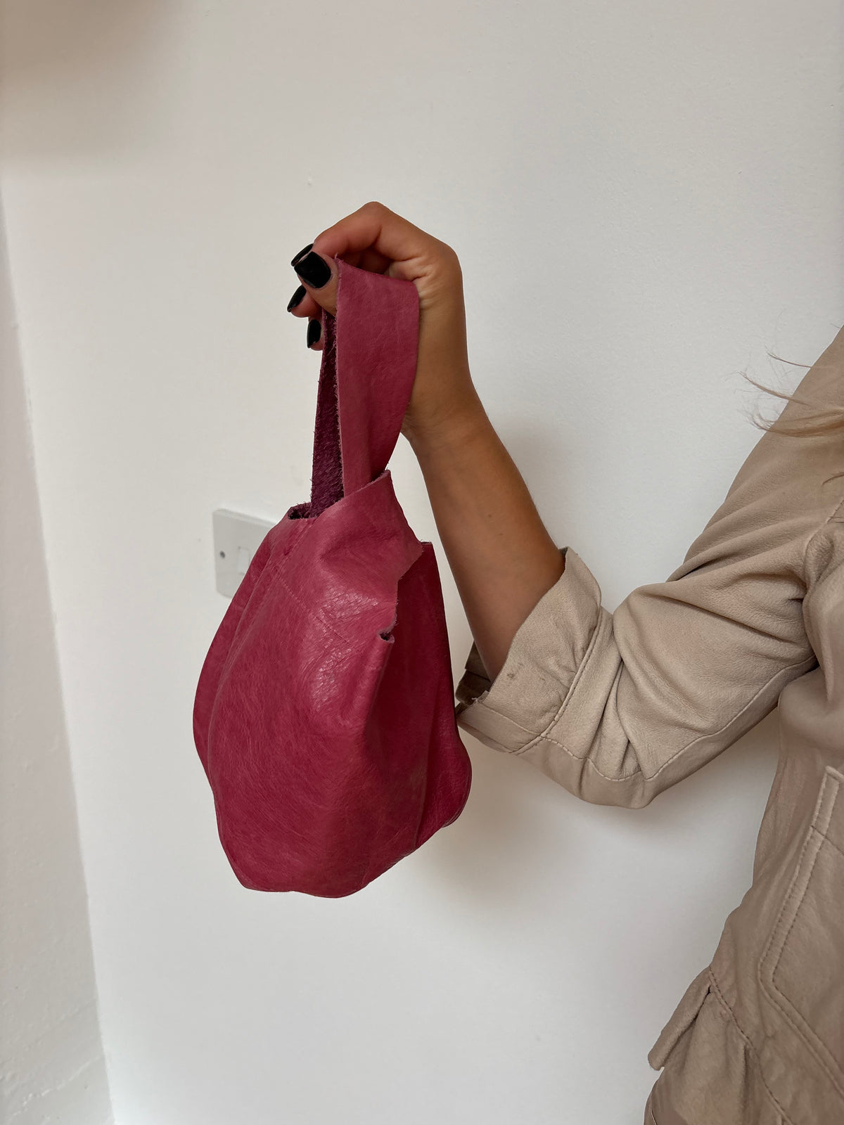 Vintage Pink Leather Bag