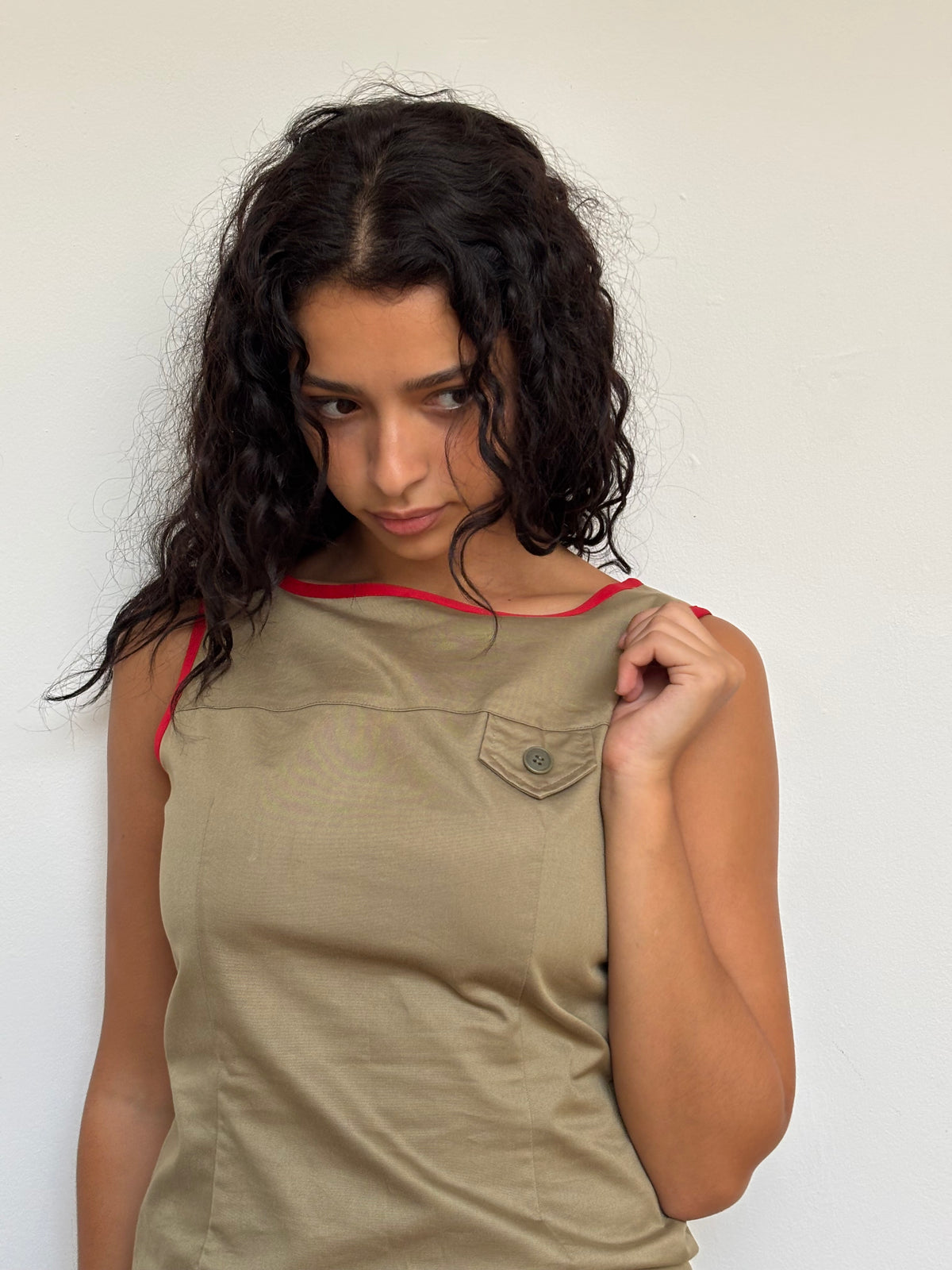 Smoochy Khaki Shift Dress