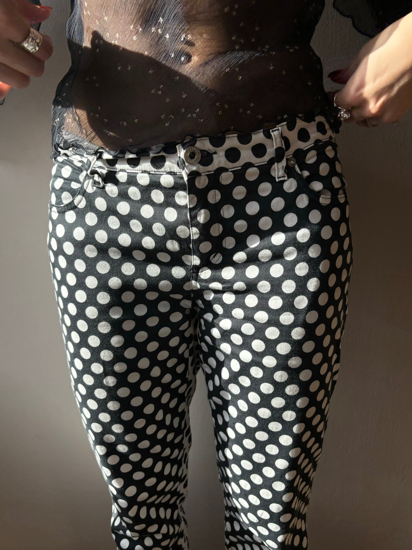 Moschino Monochrome Polka Dot Capris