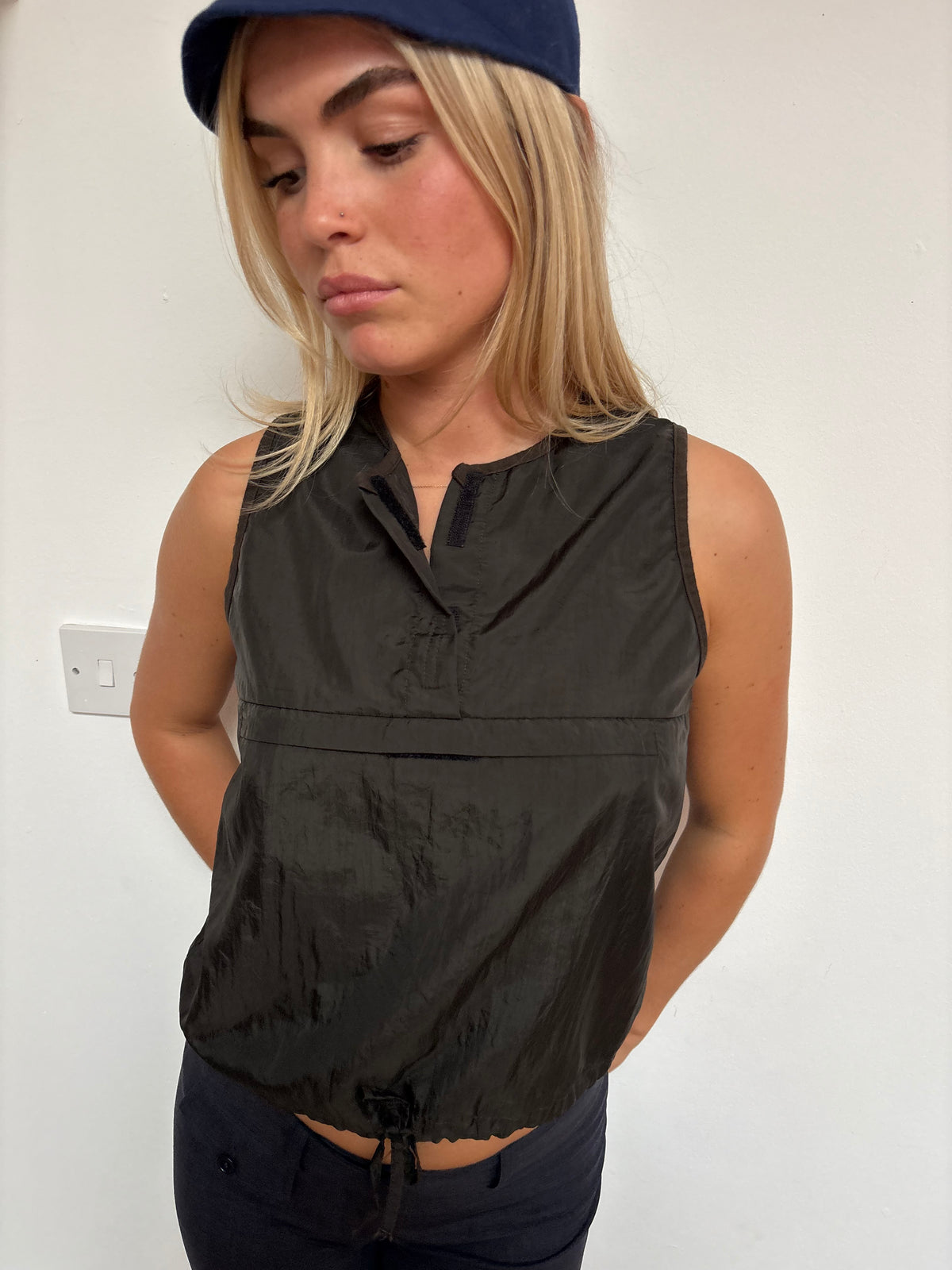 IKKS Dark Green Utility Top