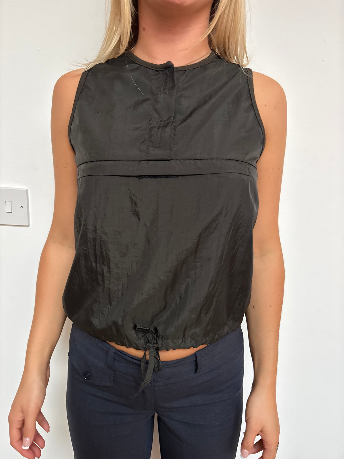 IKKS Dark Green Utility Top