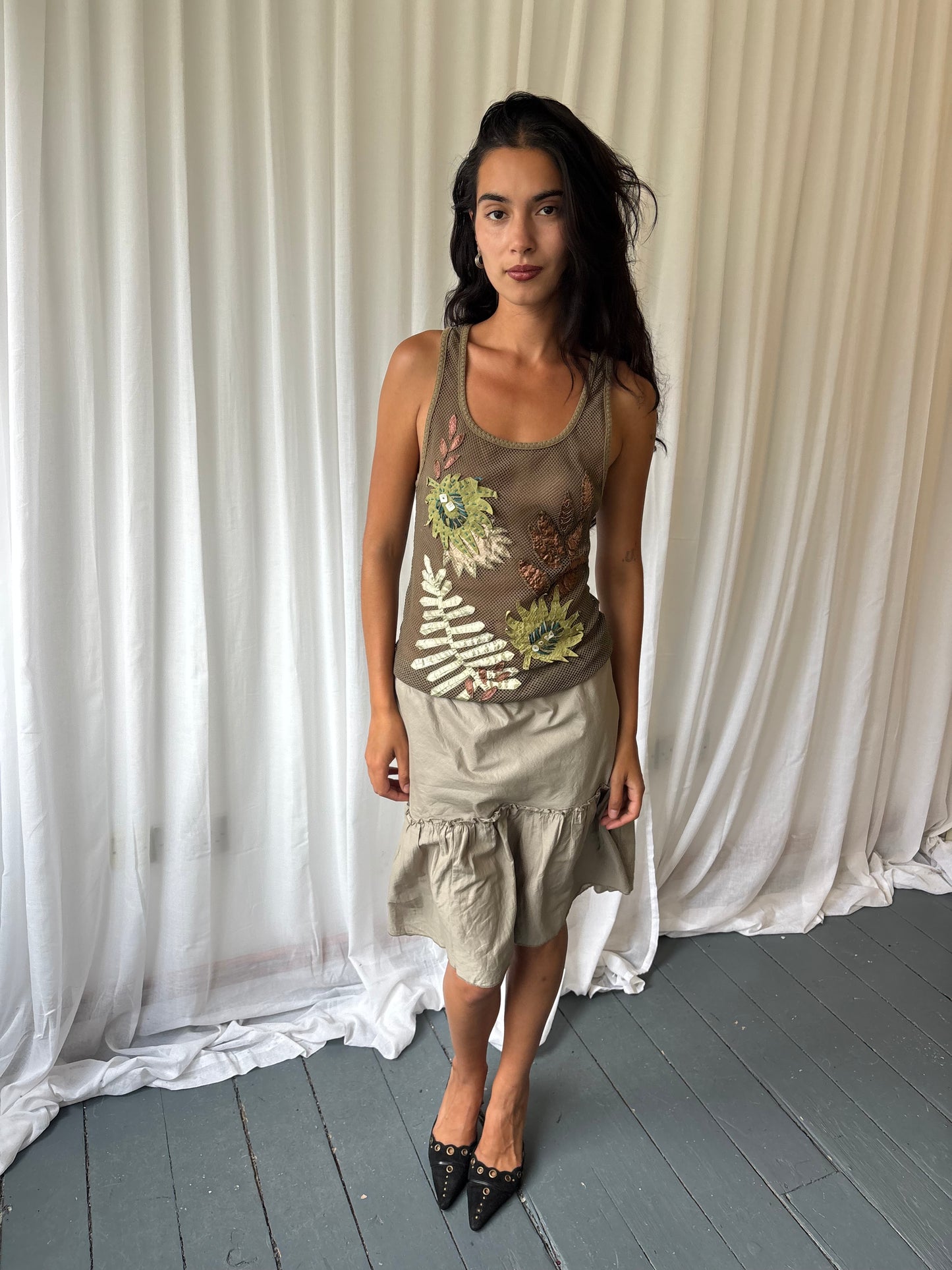 Karen Millen Khaki Mesh Vest