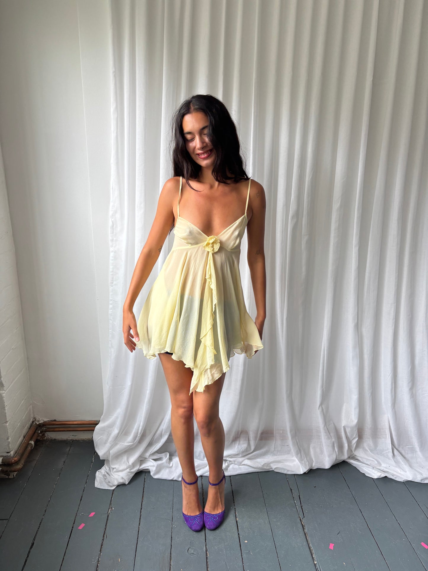 La Senza Yellow Silk Slip