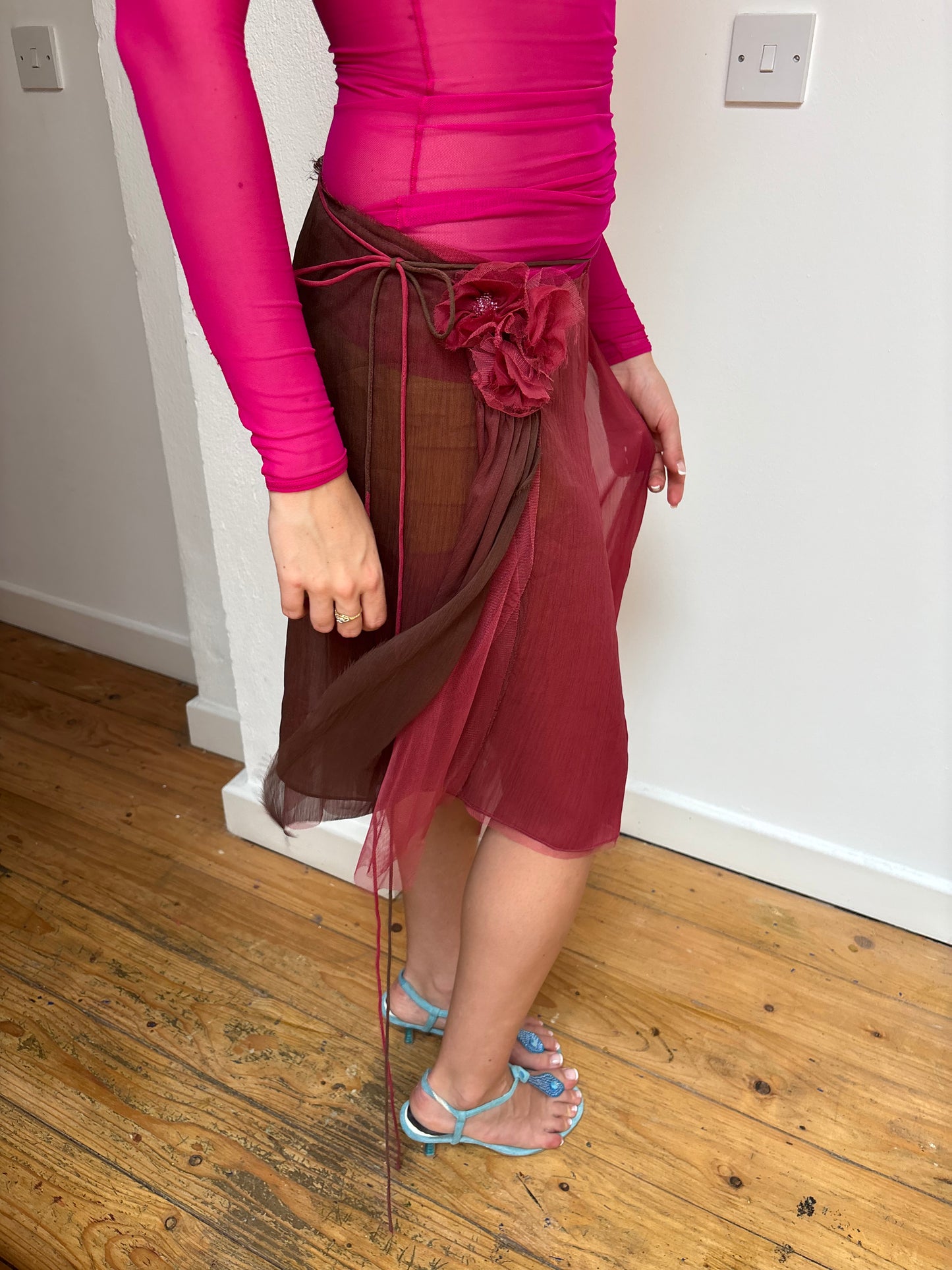 Mais il est où le Soleil Pink Mesh Wrap Skirt