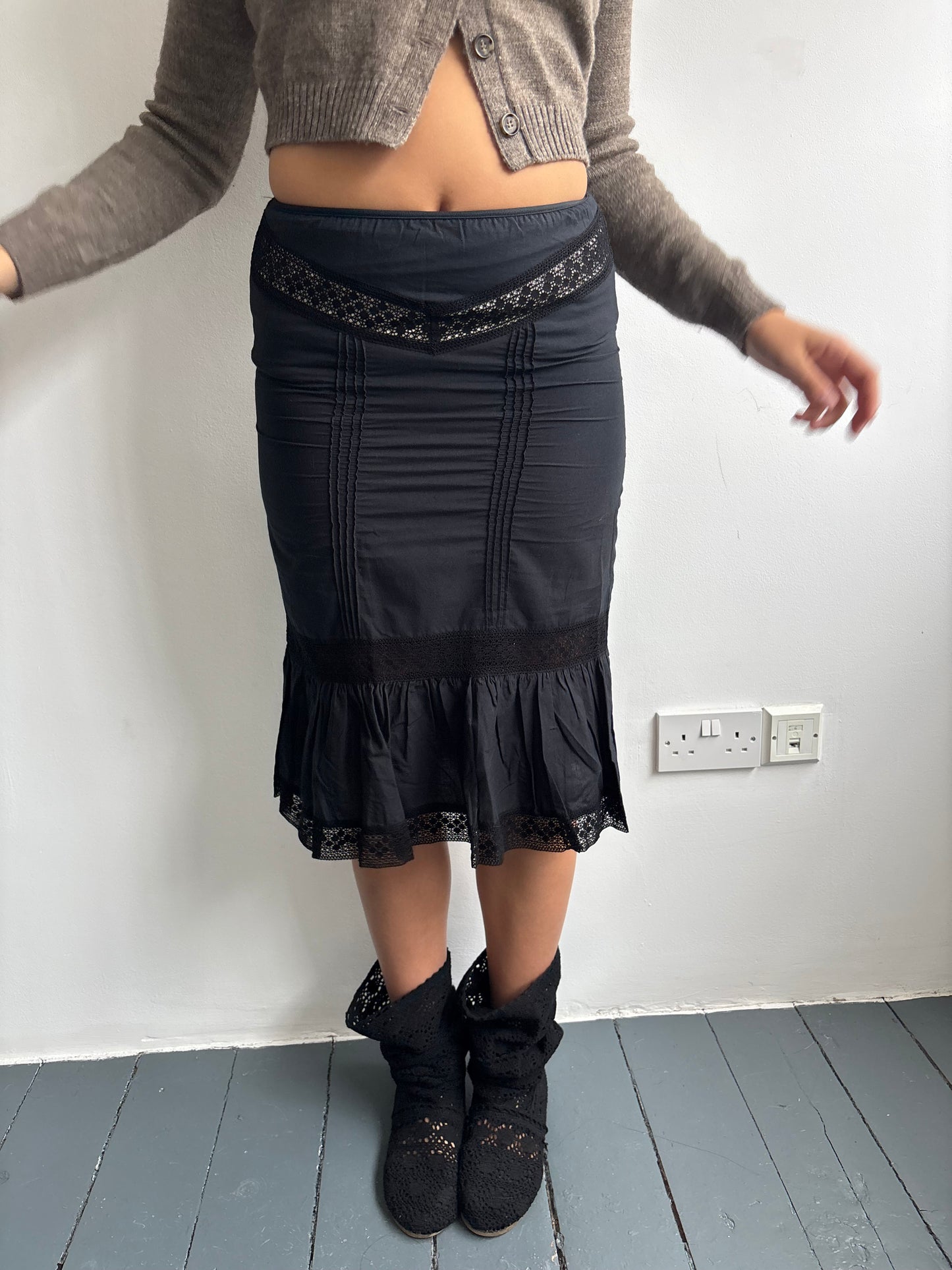 Bettina Liano Black Lace Skirt