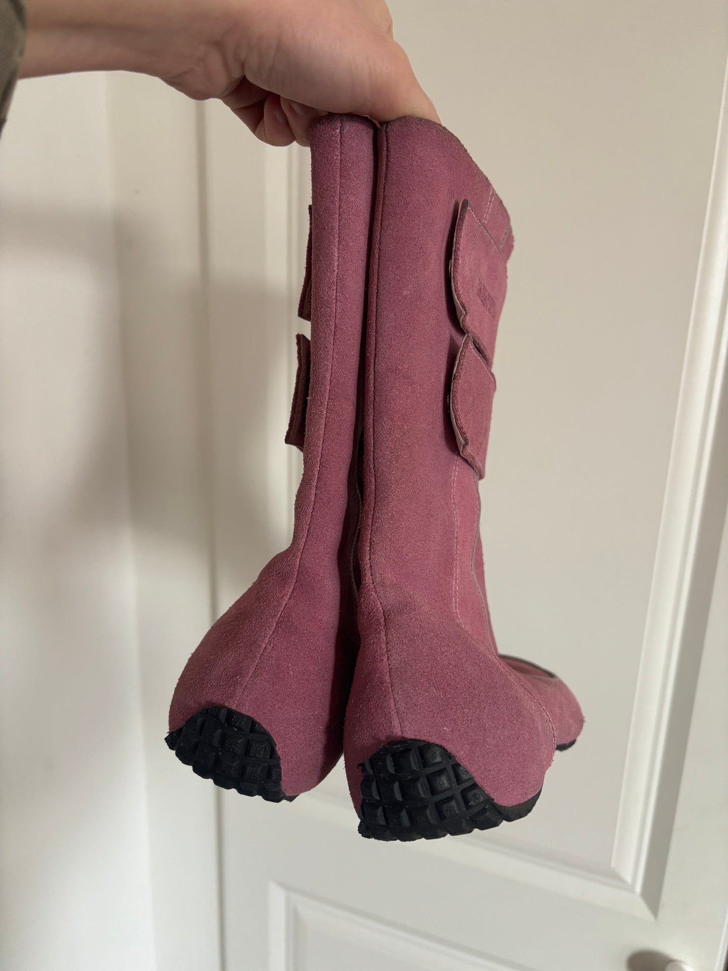 Chilli Pepper Pink Suede Boots