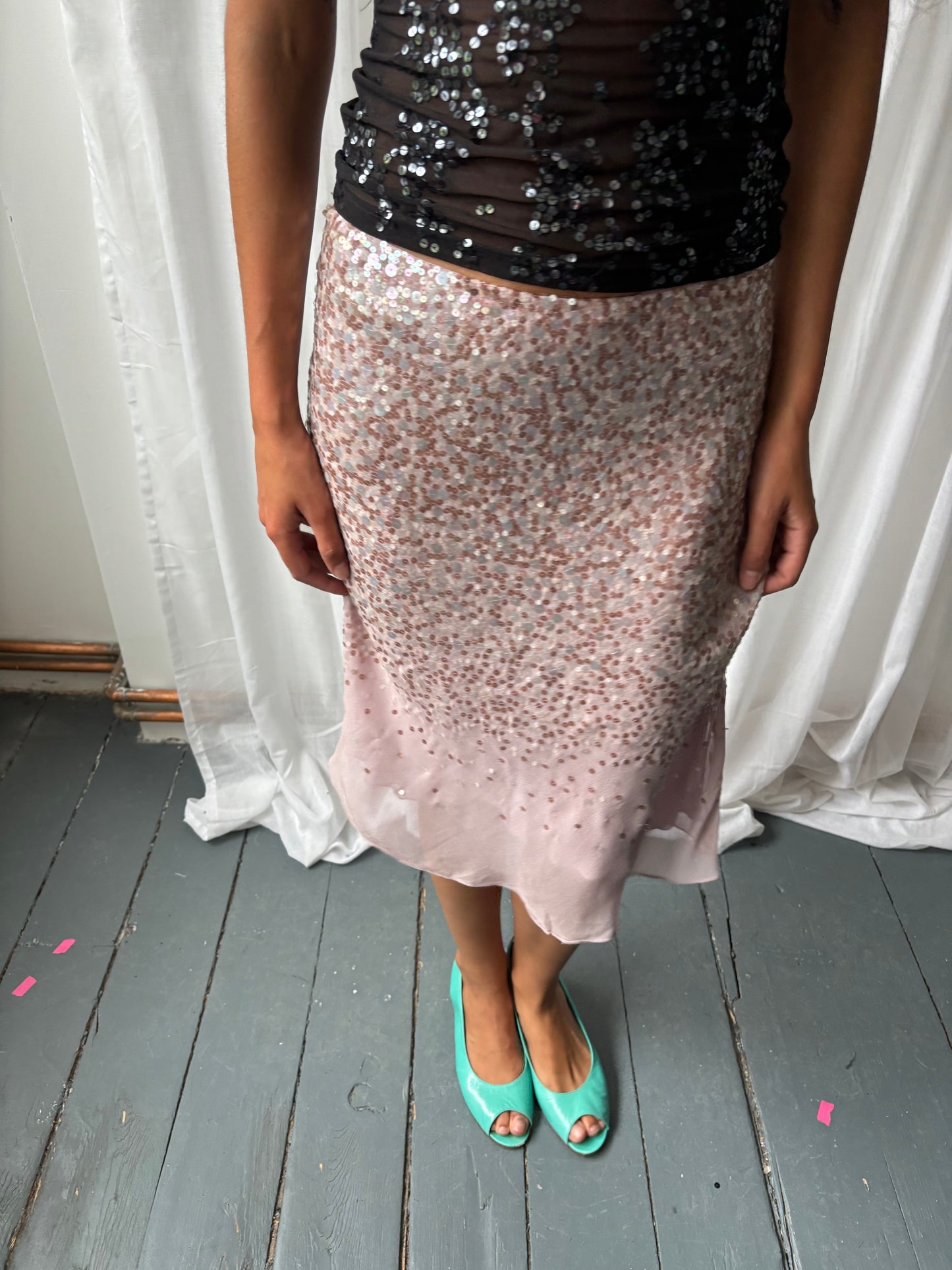 DKNY Lilac Sequin Skirt