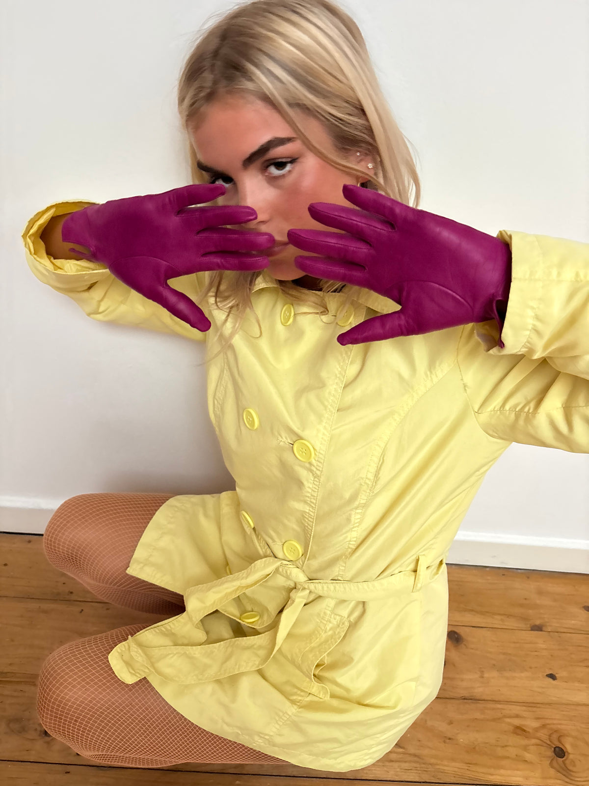 Gala Fuchsia Leather Gloves