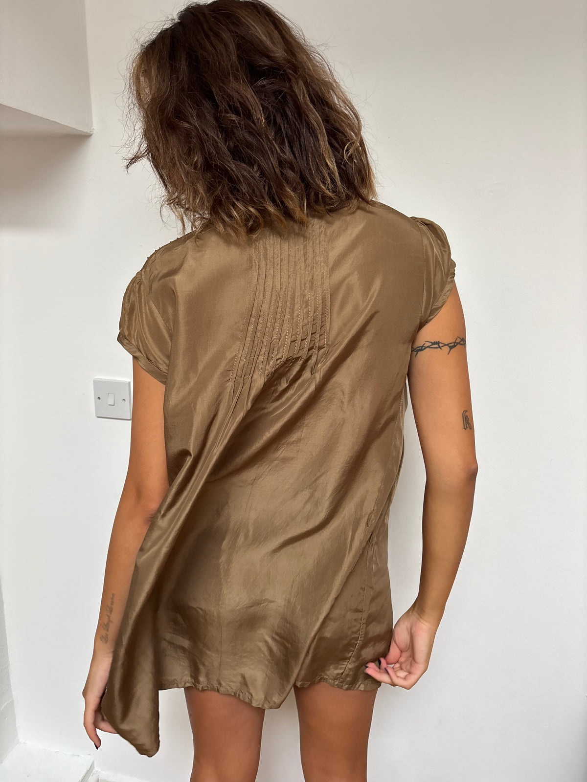 Whistles Brown Silk Dress