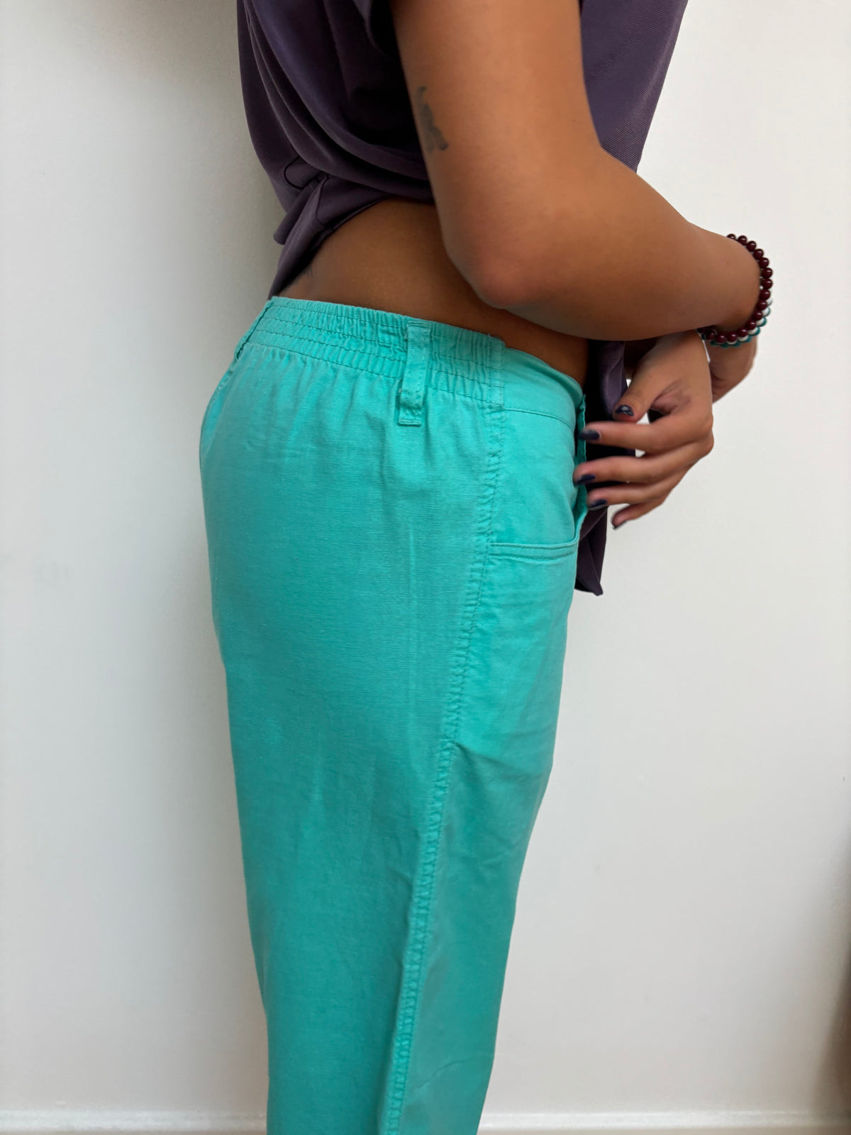 Vintage Aqua Sea Green Capris