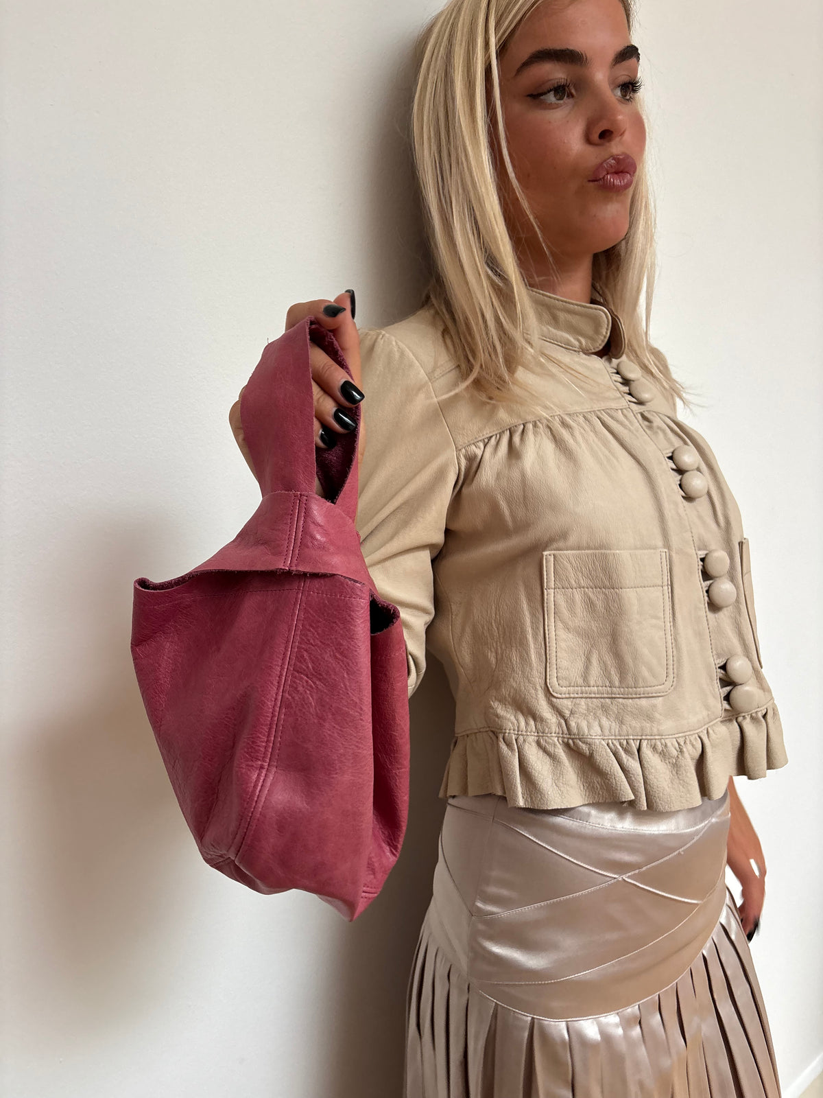 Lipsy Beige Leather Jacket