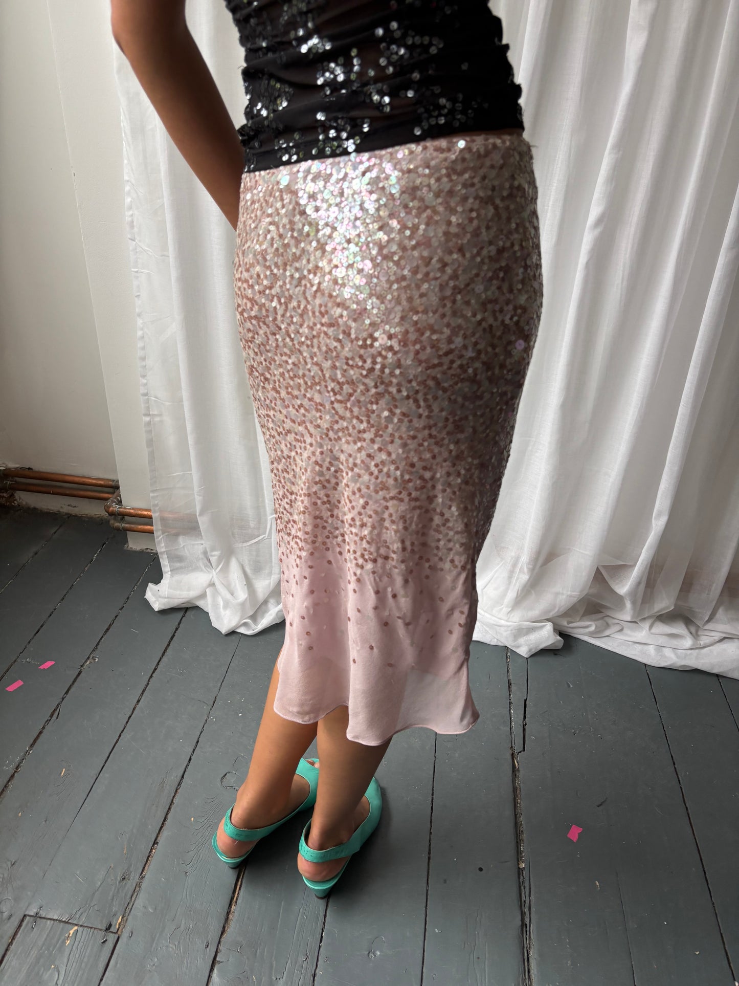 DKNY Lilac Sequin Skirt